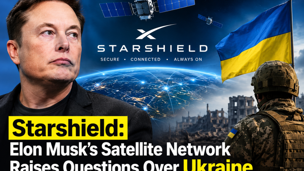 Elon Musk’s Starshield satellite network, satellites orbiting Earth, and the Ukraine conflict.